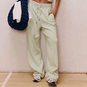 New Free People Movement Sprint To The Finish Straight Leg Sweatpants Green XL